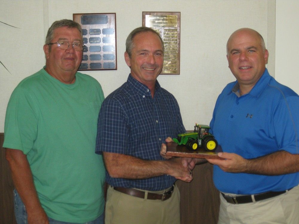 John Dowland, Macoupin CFB Manager Mark Dugger and Sen. Sam McCann.